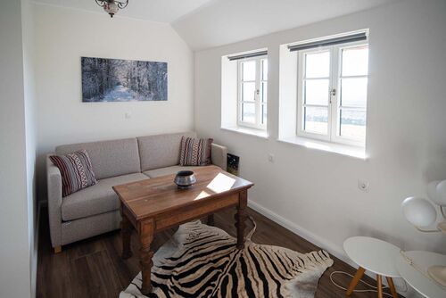 Ferienwohnung Fuchsbau, Wohnzimmer mit Schalfsofa